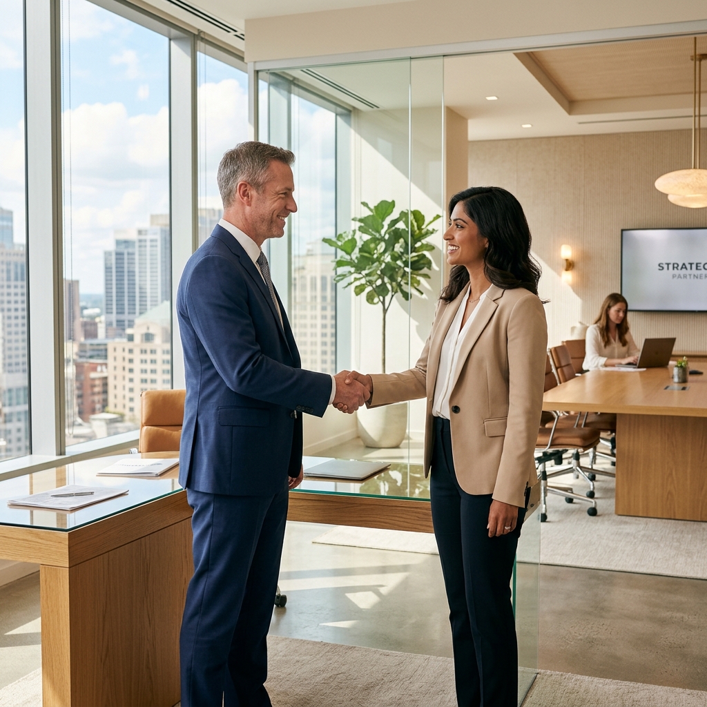 A business consultation meeting